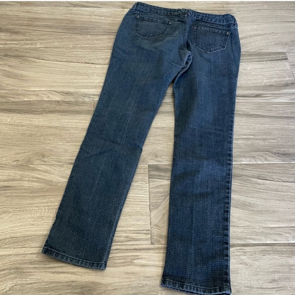 City Streets blue small checker patterned jeans size 11. - Picture 3 of 8